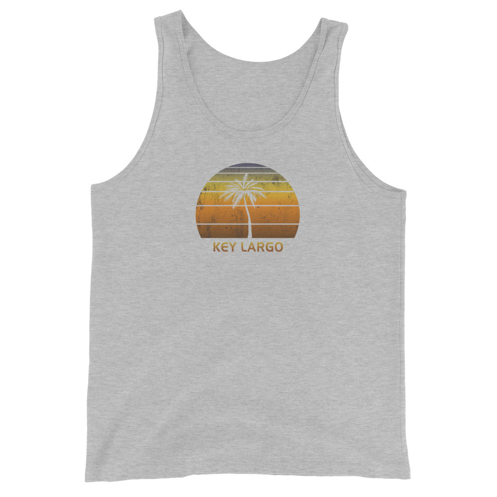 Retro Key Largo Florida Unisex Tank Top Vintage Sunset Beach Vacation Souvenir