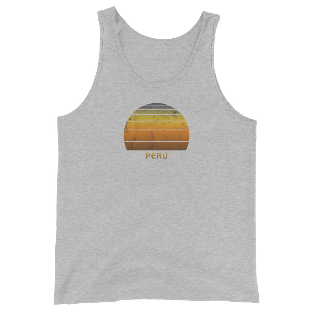 Retro Peru Vintage Sunset Vacation Souvenir Unisex Tank Top