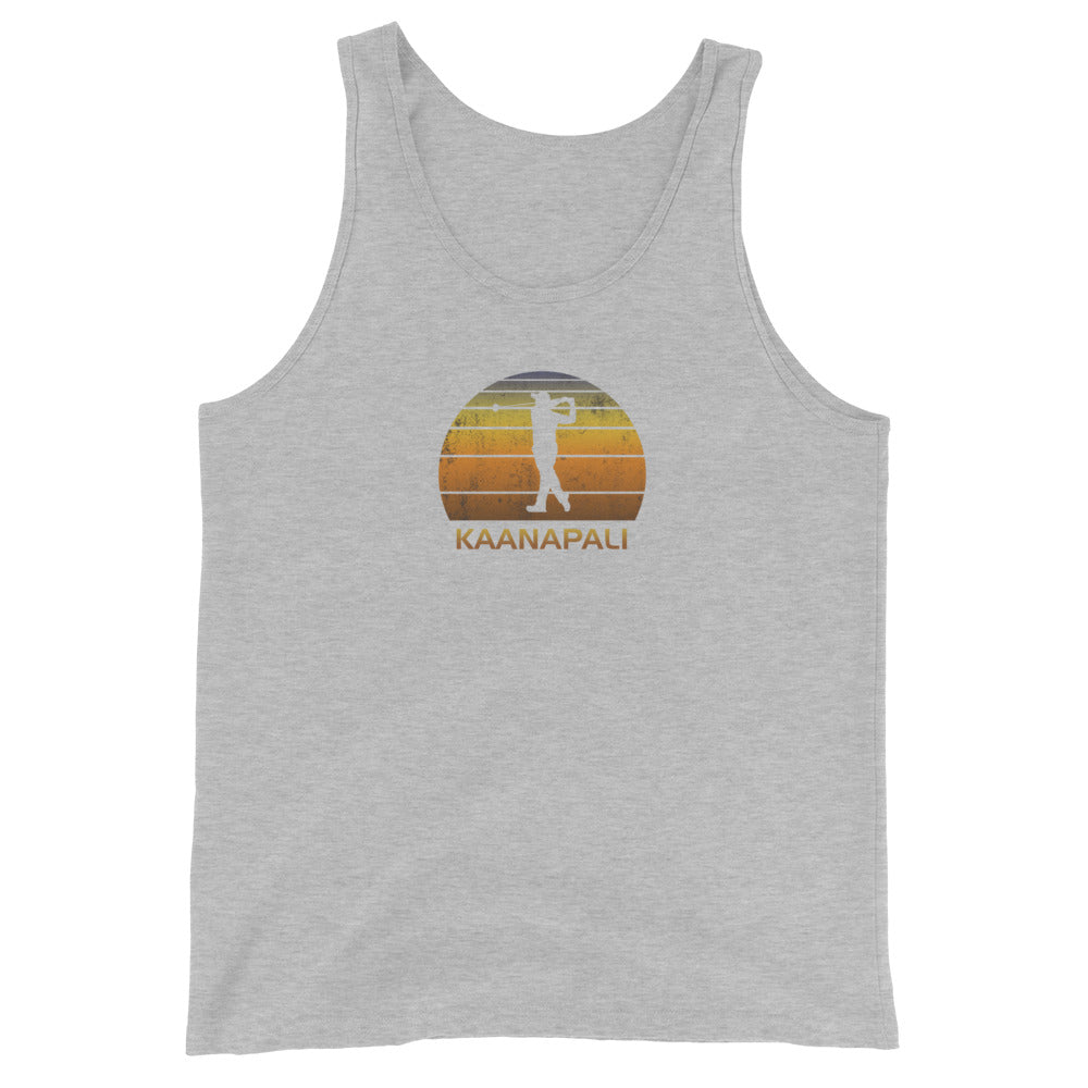 Cool Kaanapali Maui Hawaii Unisex Tank Top Golf Vintage Sunset Golfer Retro Golfing