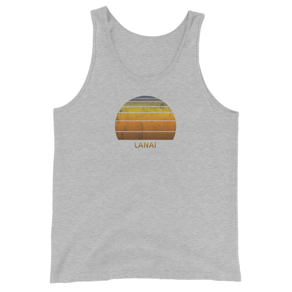 Retro Lanai Hawaii Unisex Tank Top Vintage Sunset Vacation Souvenir