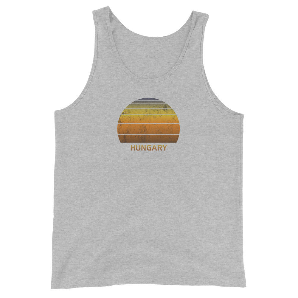 Retro Hungary Vintage Sunset Vacation Souvenir Unisex Tank Top