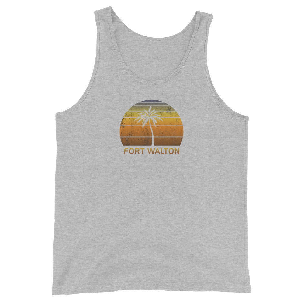 Retro Fort Walton Florida Unisex Tank Top Vintage Sunset Beach Vacation Souvenir