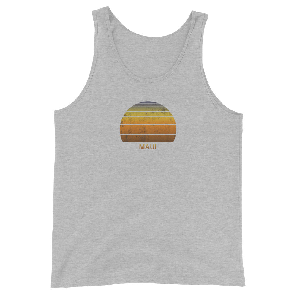 Retro Maui Hawaii Vintage Sunset Vacation Souvenir Unisex Tank Top