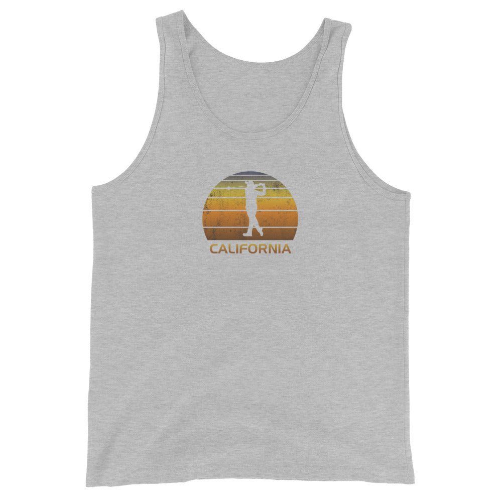 Cool California Golf Vintage Sunset Golfer Retro Golfing Stylish Unisex Tank Top