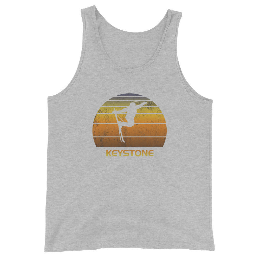 Retro Keystone Colorado Ski Fan Skier Gift Skiing Sunset Vintage Sunrise Unisex Tank Top