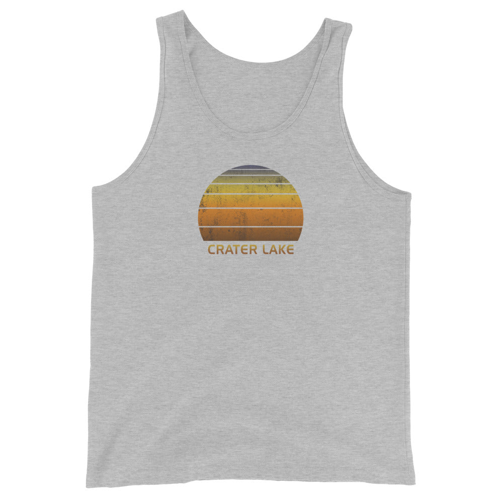 Retro Crater Lake Oregon Vintage Sunset Vacation Souvenir Unisex Tank Top