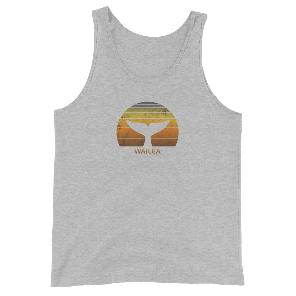 Wailea Maui Hawaii Whale Watching Fan Retro Sunset Unisex Tank Top