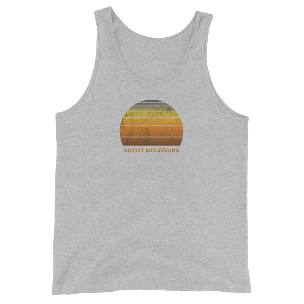 Retro Smoky Mountains National Park Vintage Sunset Vacation Souvenir Unisex Tank Top