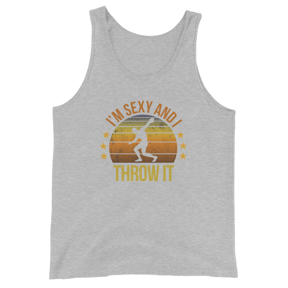 Funny Discus Throwing Thrower Unisex Tank Top Athlete Track Quote Joke Sarcastic