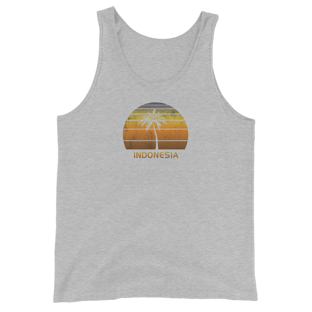 Retro Indonesia Vintage Sunset Beach Vacation Souvenir Unisex Tank Top