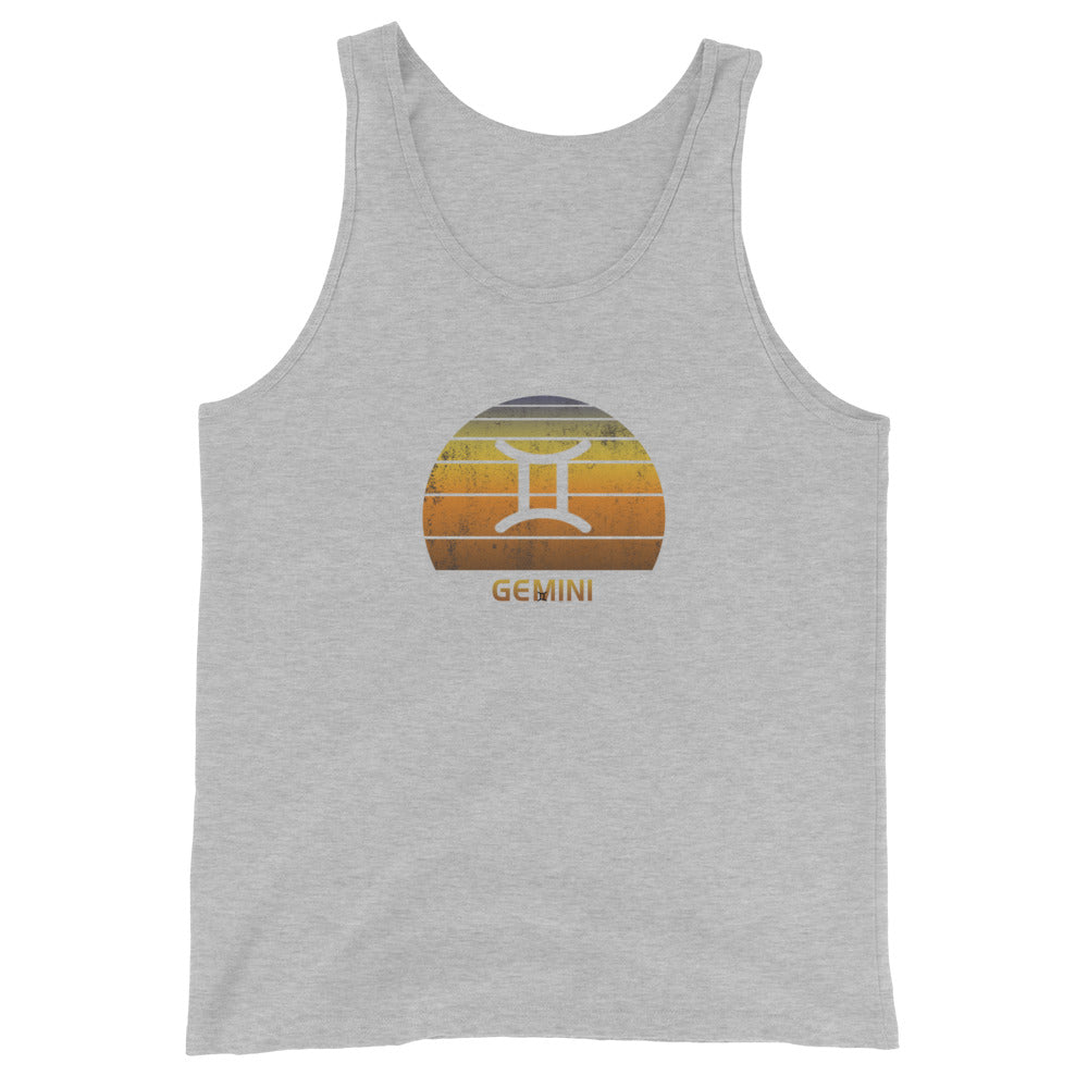 Gemini Zodiac Sign Symbol Astrology Retro Birthday Gift Present Unisex Tank Top