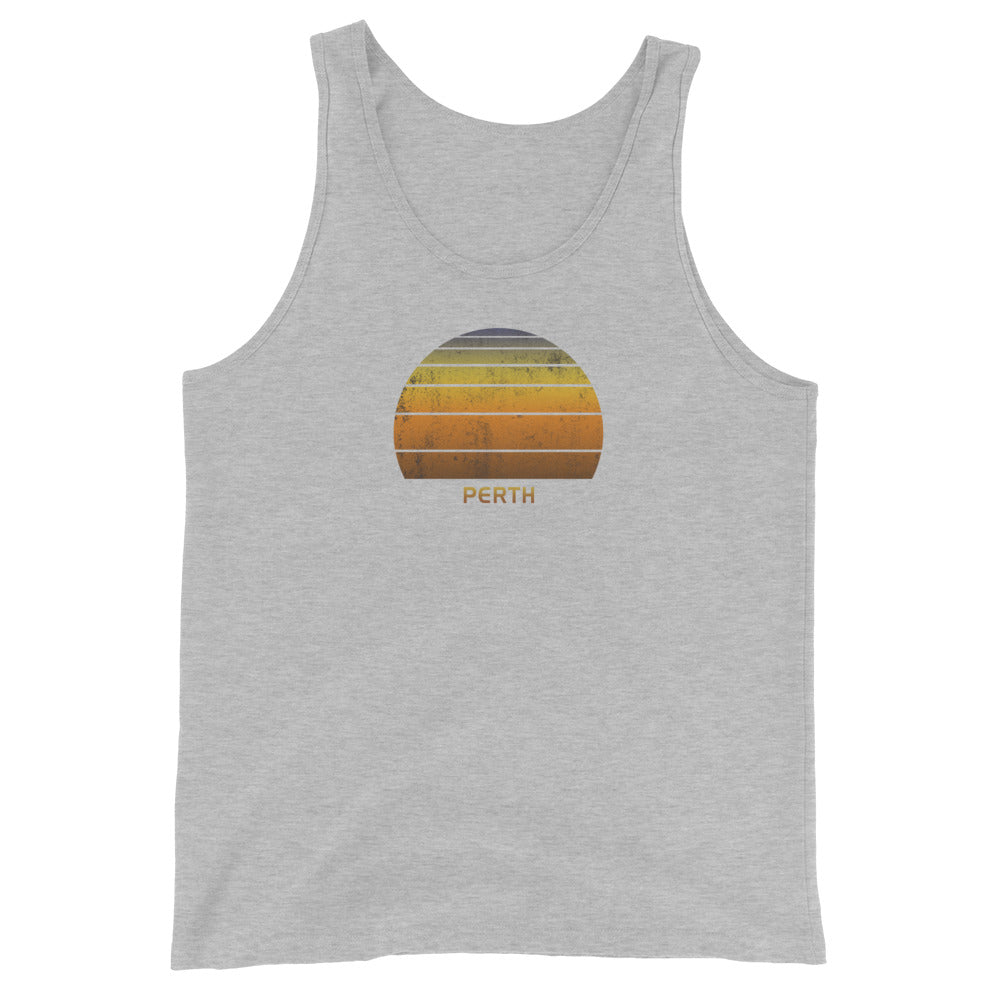 Retro Perth Australia Unisex Tank Top Vintage Sunset Vacation Souvenir