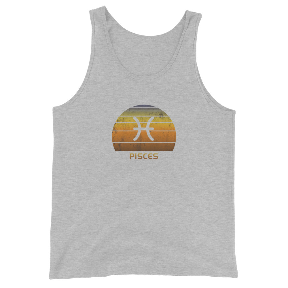 Pisces Zodiac Sign Birthday Gift Symbol Retro Unisex Tank Top