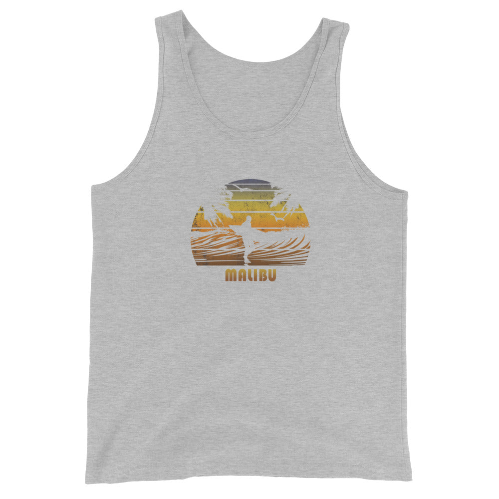 Retro Malibu California Surfing Fan Surfer Beach Sunset Souvenir Unisex Tank Top