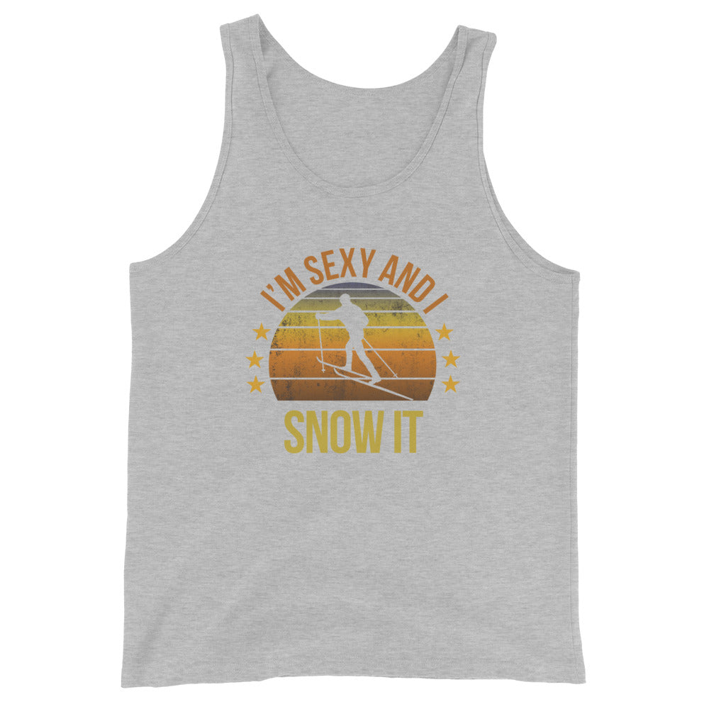 Funny Cross Country Skiing Fan Unisex Tank Top Skier Ski Lover Quote Joke Sarcastic