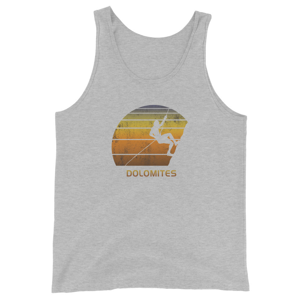 Retro Dolomites Italy Rock Climbing Fan Bouldering Climber Unisex Tank Top