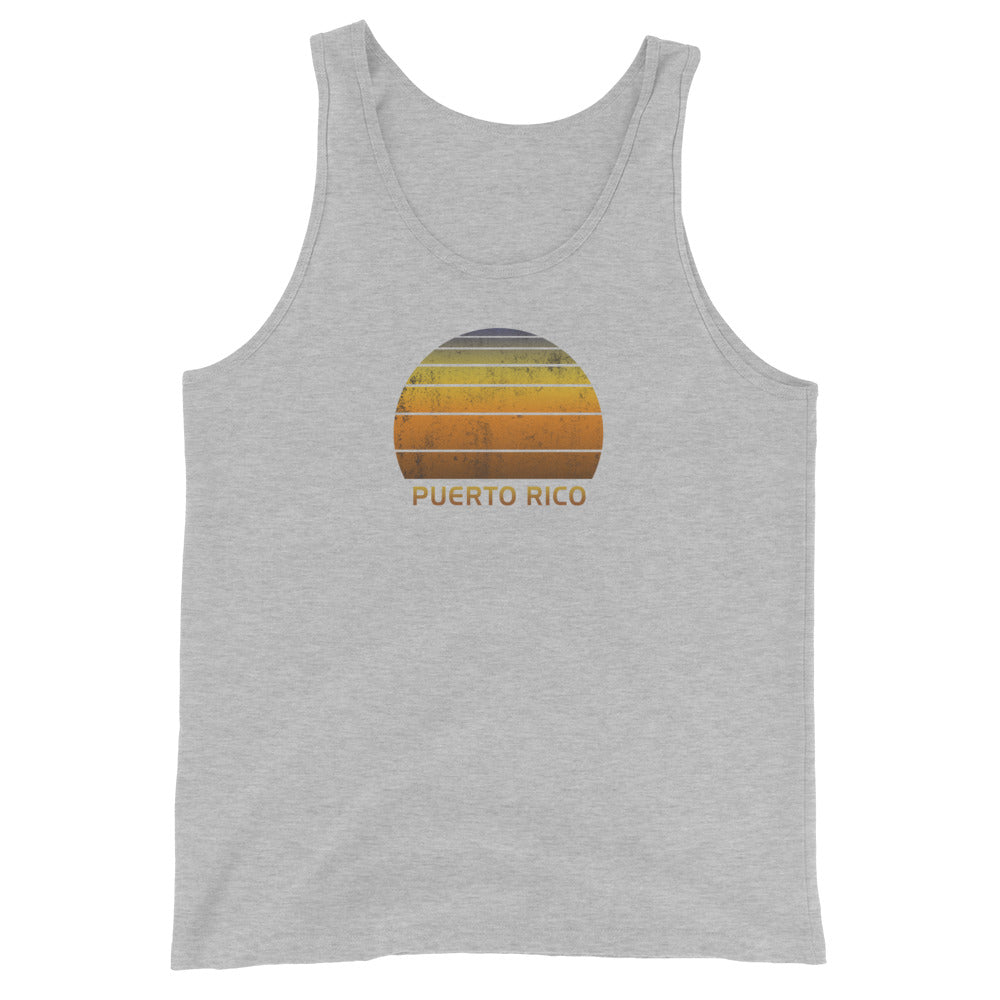 Retro Puerto Rico Vintage Sunset Unisex Tank Top Vacation Souvenir