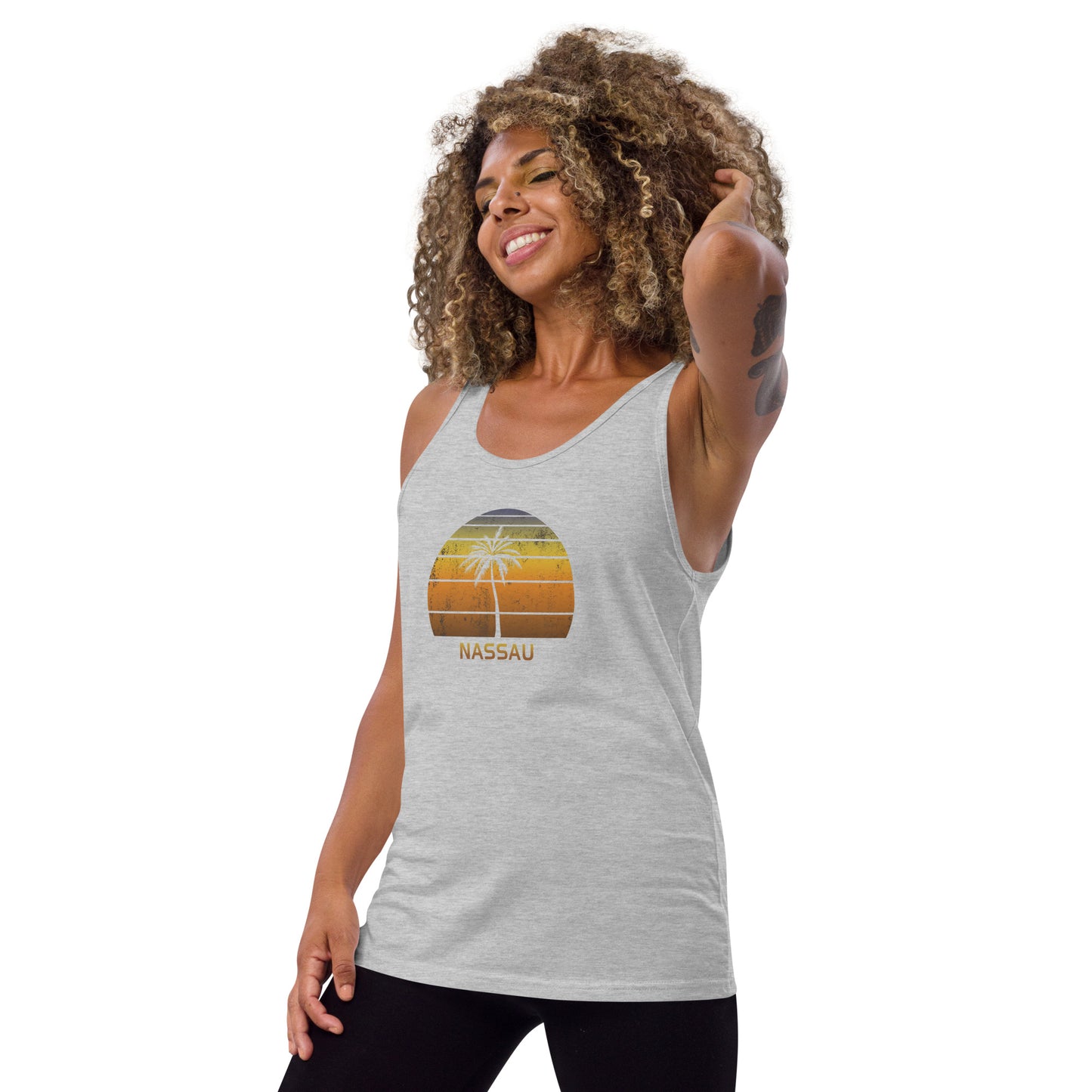 Retro Nassau Bahamas Vintage Sunset Beach Vacation Souvenir Unisex Tank Top