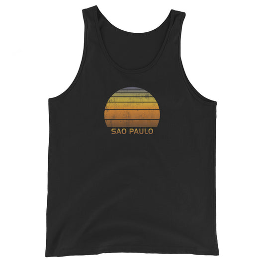 Retro Sao Paulo Brazil Vintage Sunset Vacation Souvenir Unisex Tank Top