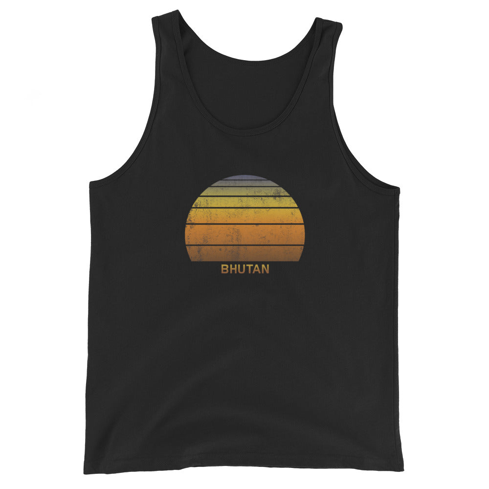 Retro Bhutan Sunset Native African Vacation Souvenir Stylish Unisex Tank Top