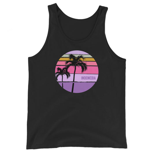 Cool Indonesia Palm Tree Artistic Vacation Souvenir Unisex Tank Top