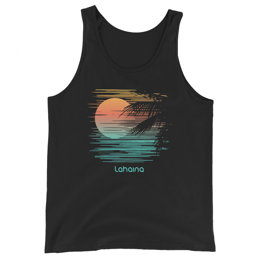 Artistic Lahaina Maui Hawaii Palm Tree Vacation Souvenir Unisex Tank Top