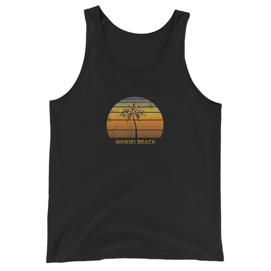 Waikiki Beach Oahu Hawaii Fan Christmas Vacation Souvenir Unisex Tank Top