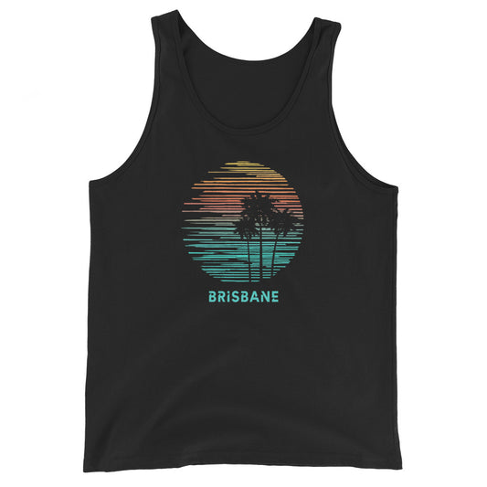 Brisbane Australia Palm Tree Artistic Vacation Souvenir Unisex Tank Top