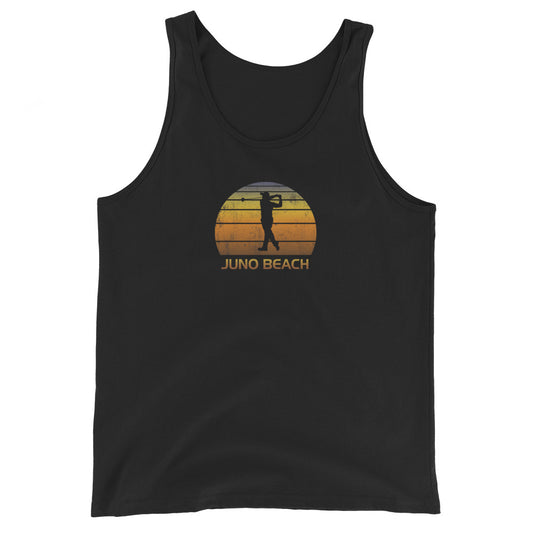 Cool Juno Beach Florida Golf Vintage Sunset Golfer Retro Unisex Tank Top