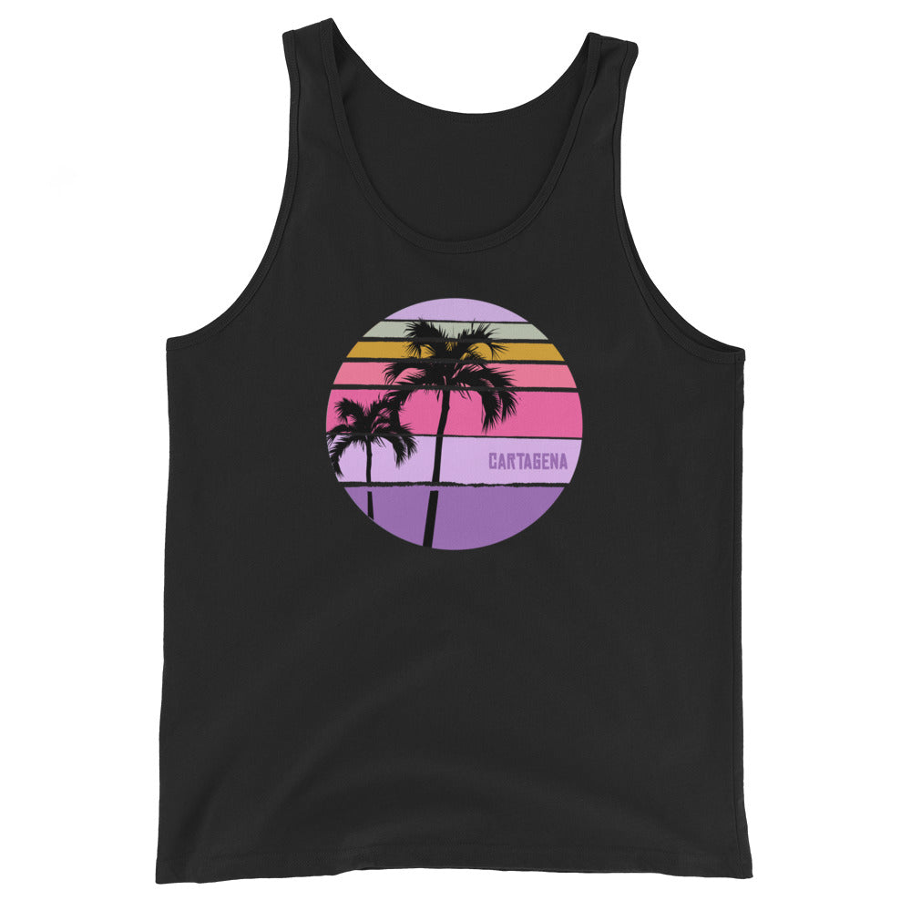 Cool Cartagena Colombia Palm Tree Artistic Vacation Souvenir Unisex Tank Top