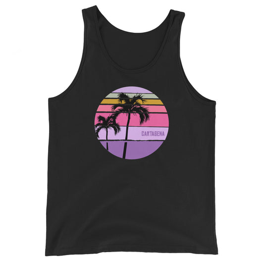 Cool Cartagena Colombia Palm Tree Artistic Vacation Souvenir Unisex Tank Top