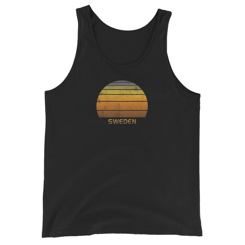 Retro Sweden Vintage Sunset Vacation Souvenir Unisex Tank Top