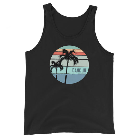 Cool Cancun Mexico Palm Tree Vacation Souvenir Artistic Unisex Tank Top