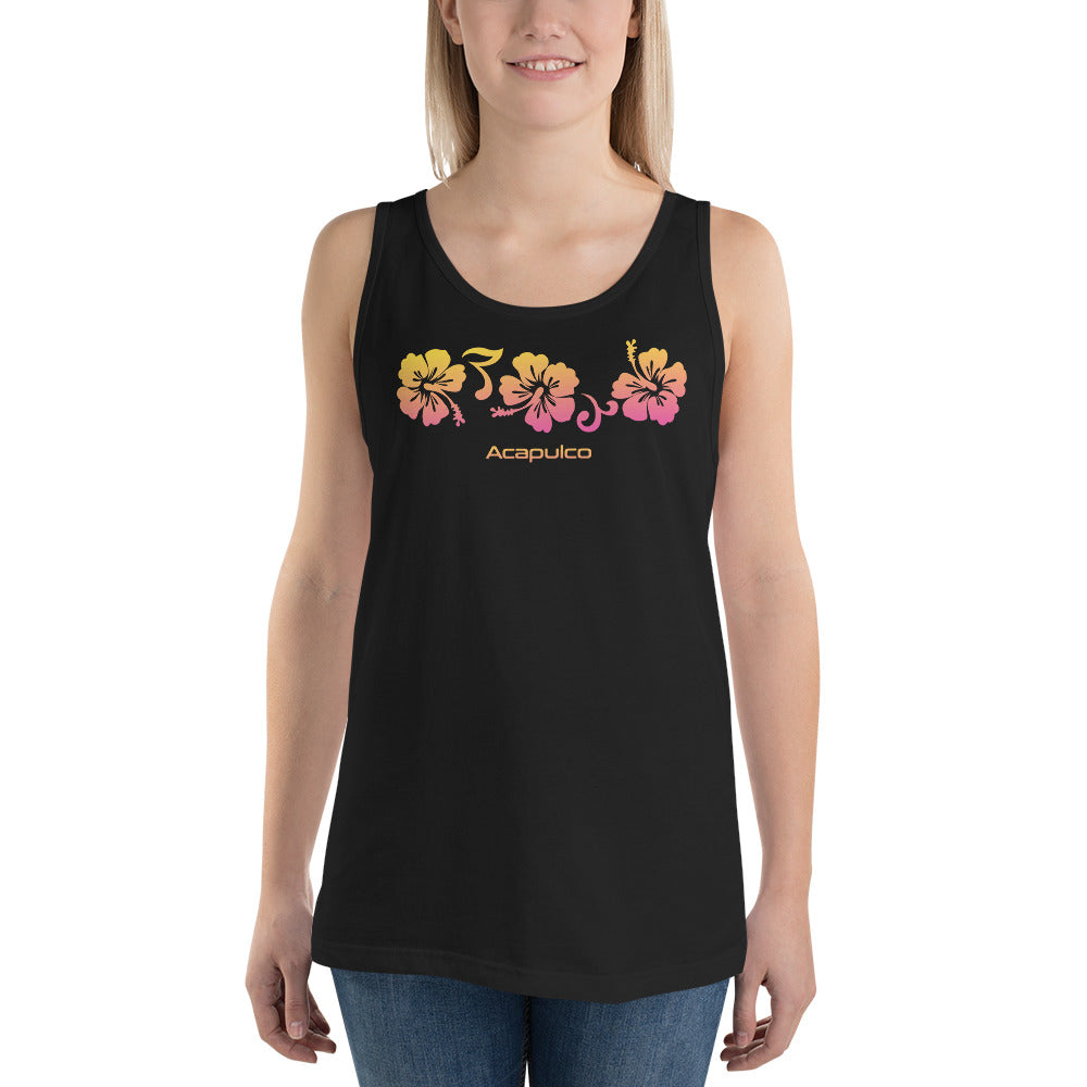 Acapulco Mexico Unisex Tank Top Hibiscus Souvenir Vacation