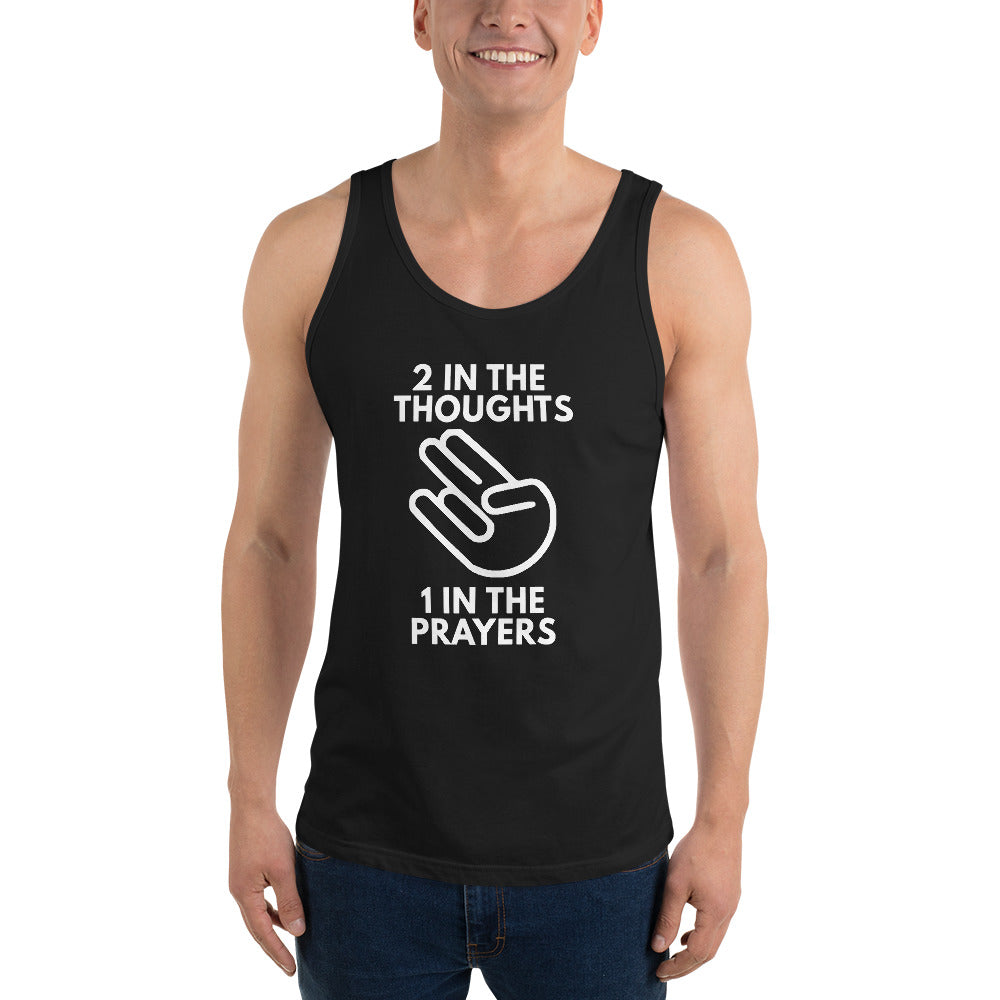 Funny Shocker Joke Crude Inappropriate Unisex Tank Top Thoughts Prayers