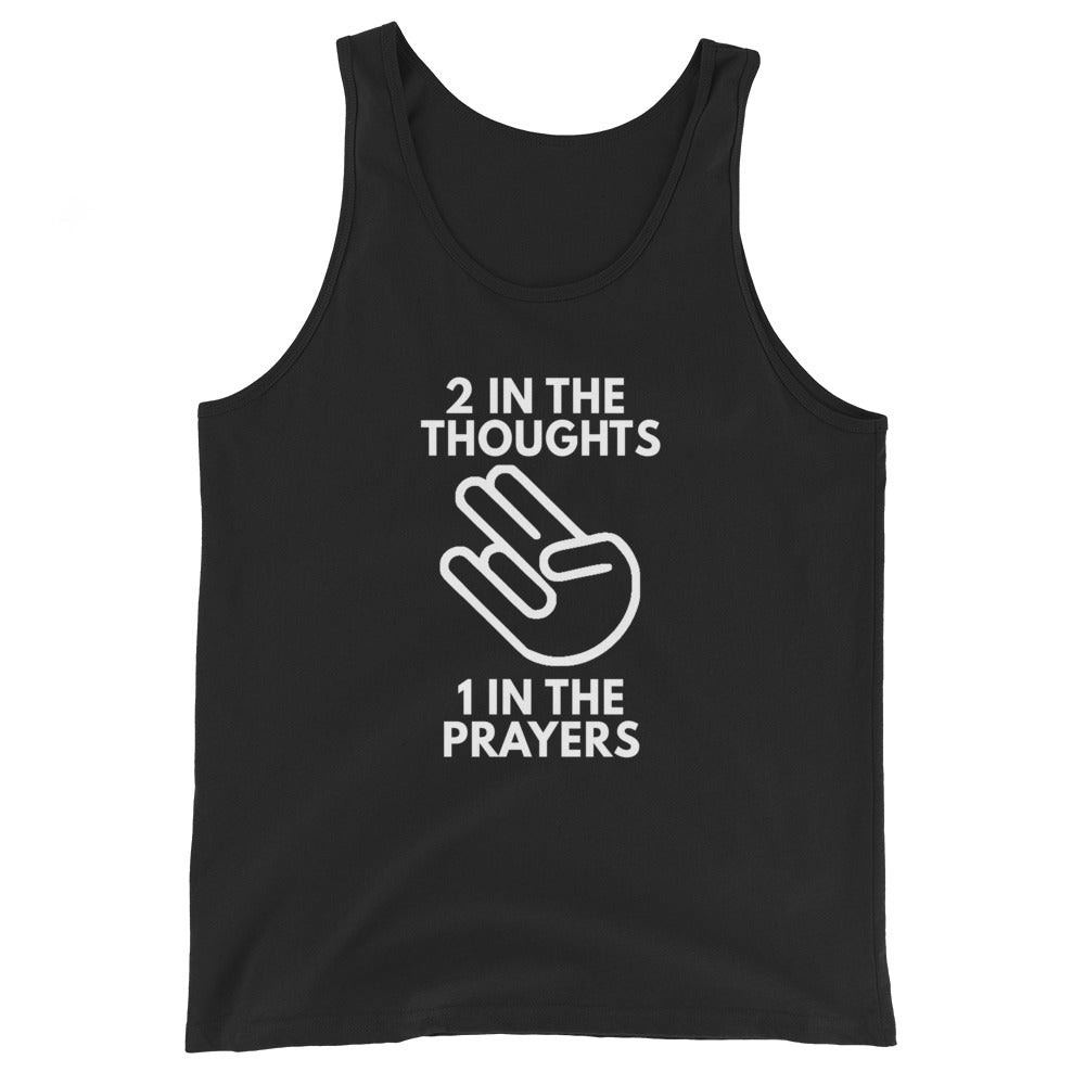 Funny Shocker Joke Crude Inappropriate Unisex Tank Top Thoughts Prayers