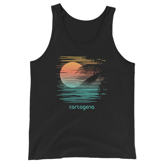 Artistic Cartagena Colombia Palm Tree Vacation Souvenir Unisex Tank Top