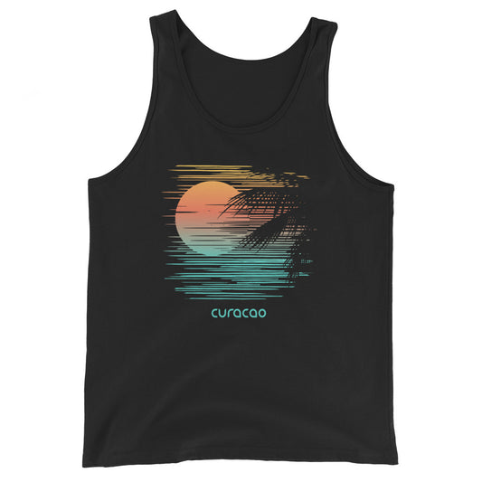 Artistic Curacao Palm Tree Vacation Souvenir Unisex Tank Top
