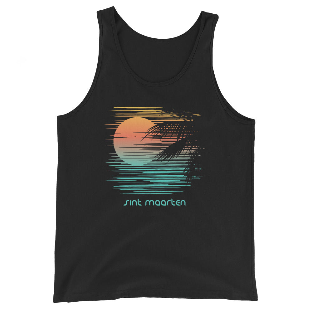 Artistic Sint Maarten Palm Tree Vacation Souvenir Unisex Tank Top