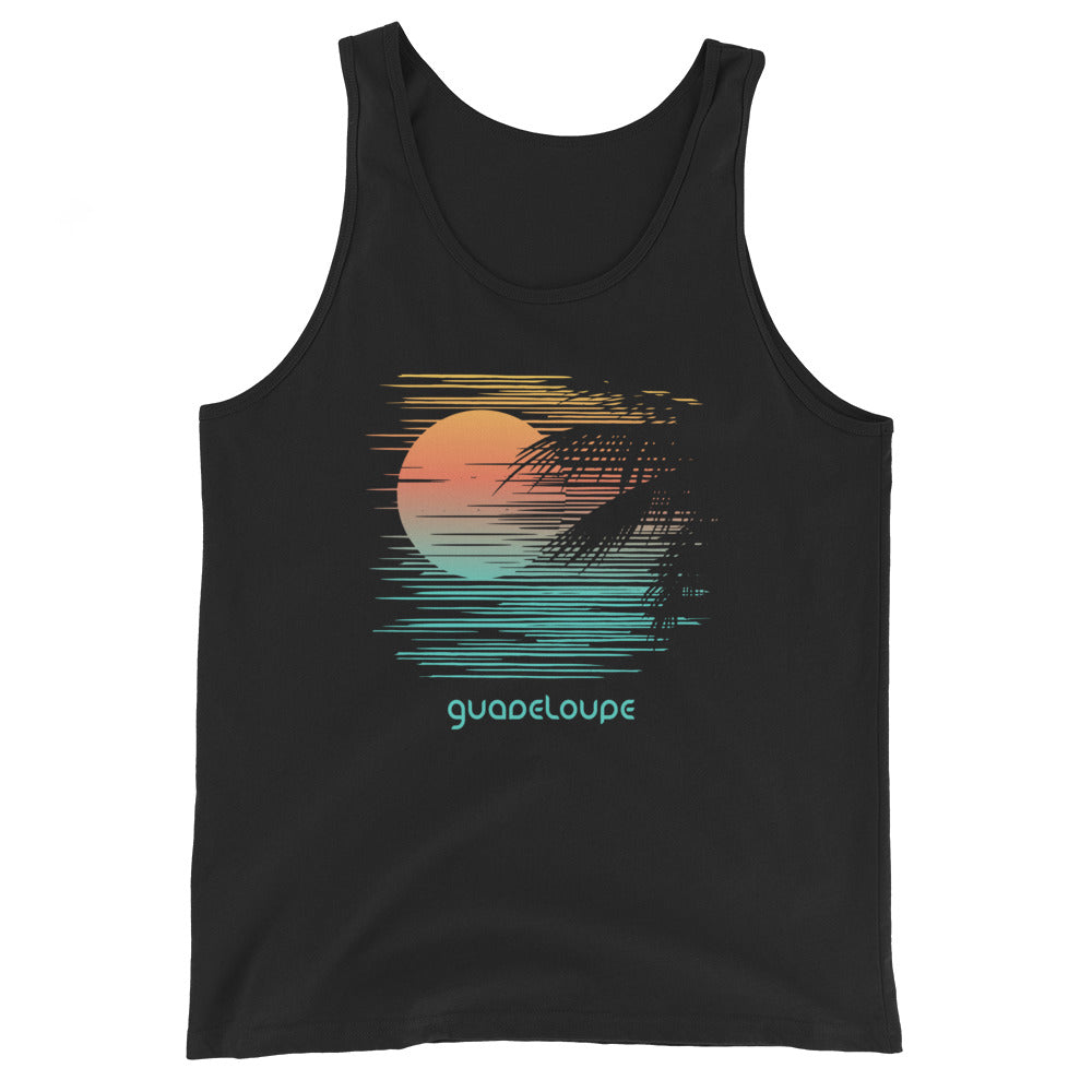 Artistic Guadeloupe Palm Tree Vacation Souvenir Unisex Tank Top