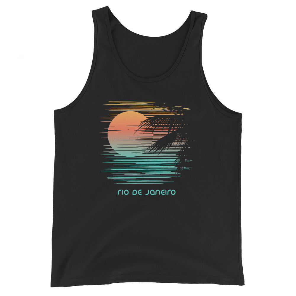 Artistic Rio De Janeiro Brazil Palm Tree Vacation Souvenir Unisex Tank Top