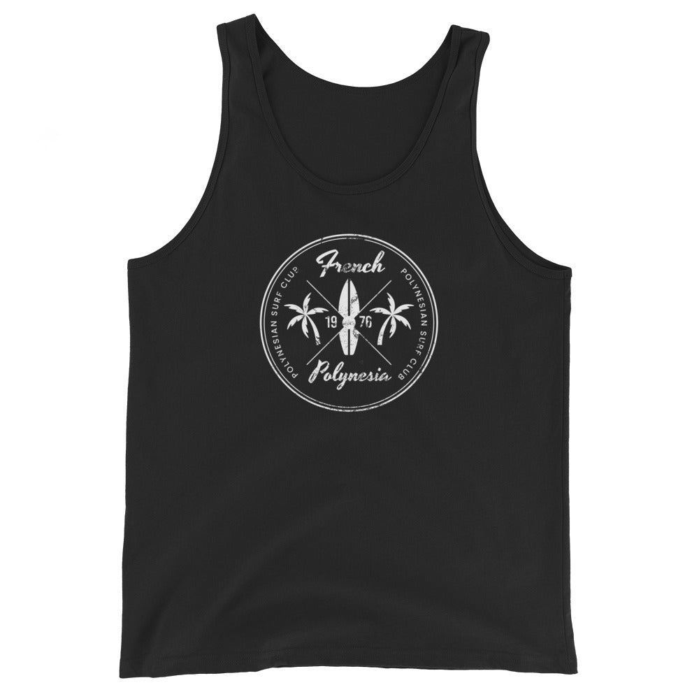 Retro French Polynesia Beach Vacation Souvenir Surfing Fan Unisex Tank Top