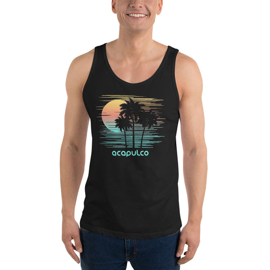 Acapulco Mexico Artistic Sunset Souvenir Vacation Unisex Tank Top
