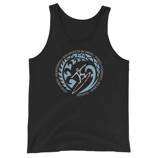Ecuador Beach Ocean Unisex Tank Top Vintage Surfing Fan Lover