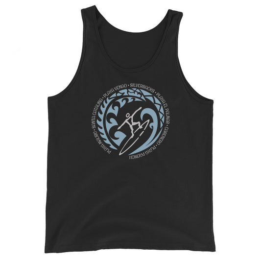 Panama Beach Surfer Unisex Tank Top Vintage Surfing Fan Lover