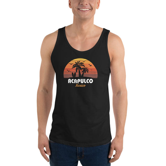 Acapulco Mexico Sunset Retro Beach Souvenir Unisex Tank Top