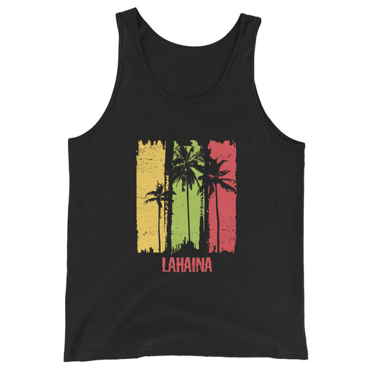 Lahaina Maui Hawaii Artistic Abstract Cool Palm Tree Souvenir Unisex Tank Top