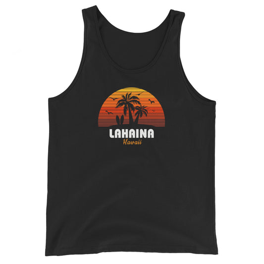 Retro Lahaina Maui Hawaii Sunset Cool Vintage Vacation Souvenir Unisex Tank Top