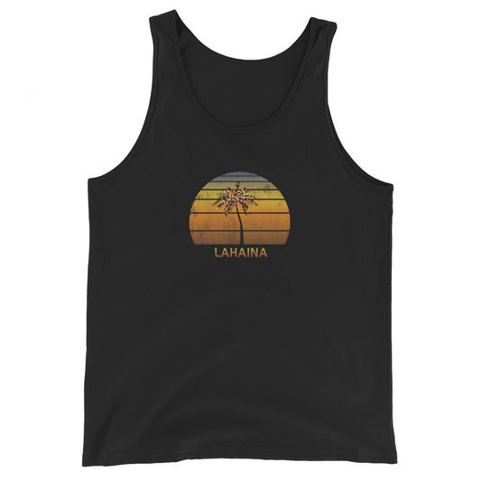 Retro Lahaina Maui Hawaii Christmas Family Vacation Souvenir Sunset Unisex Tank Top