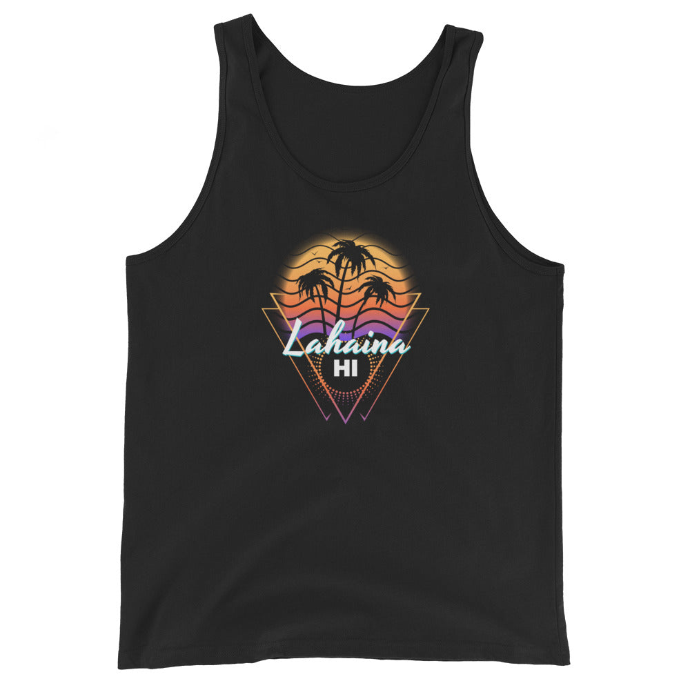 Cool Lahaina Maui Beach Hawaii Hawaiian Sunset Palm Tree Vacation Unisex Tank Top